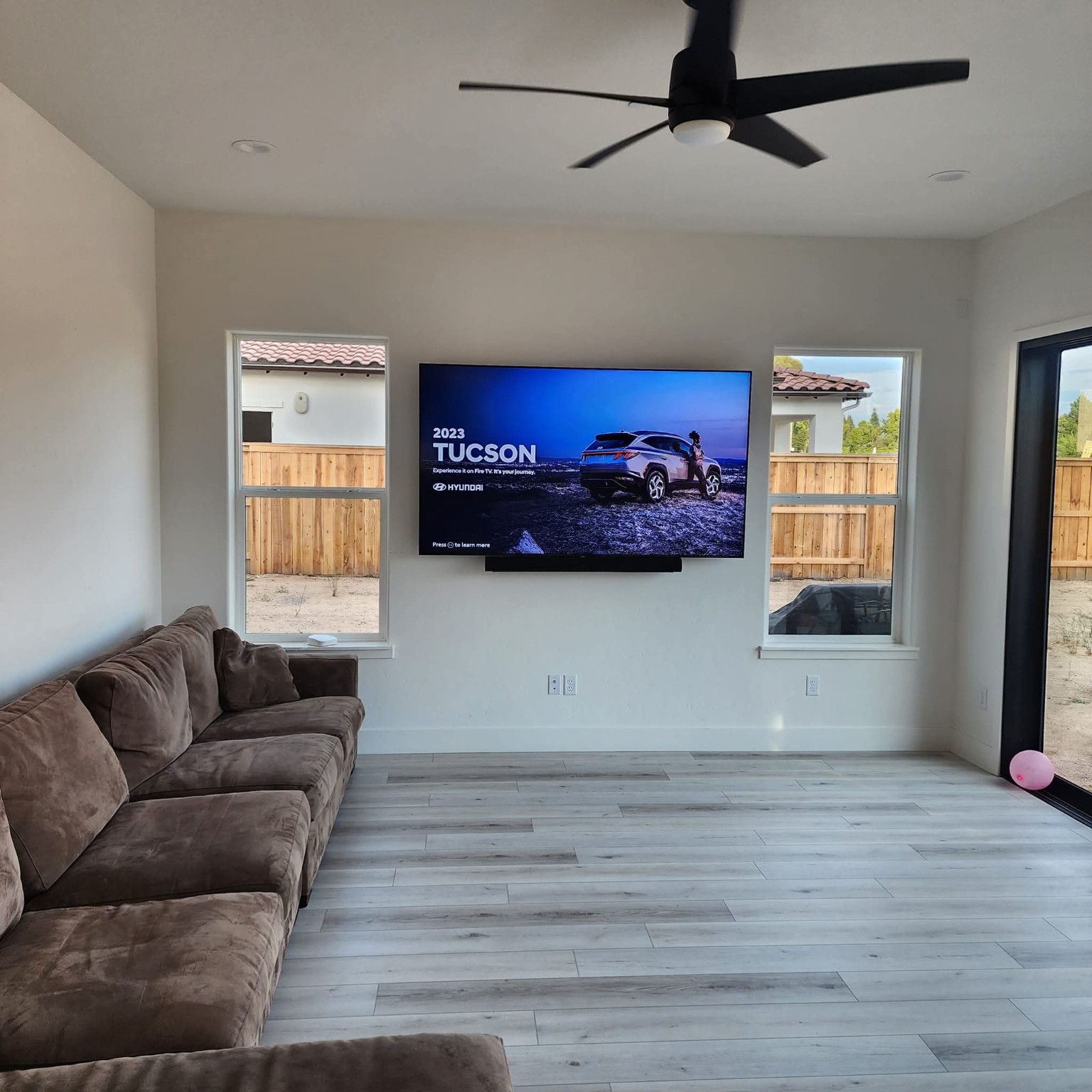 Living room TV and soundbar installation