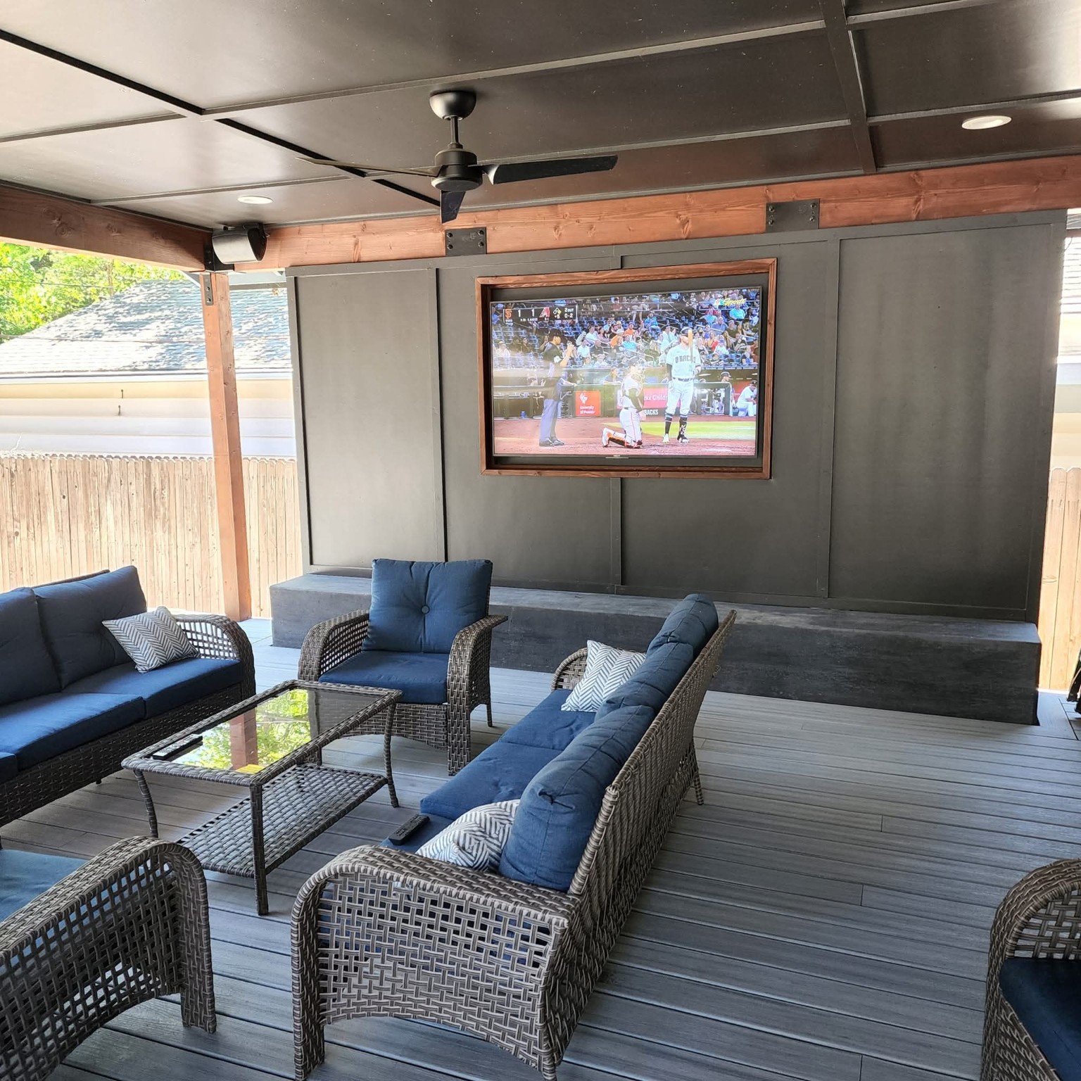Outdoor patio TV installation