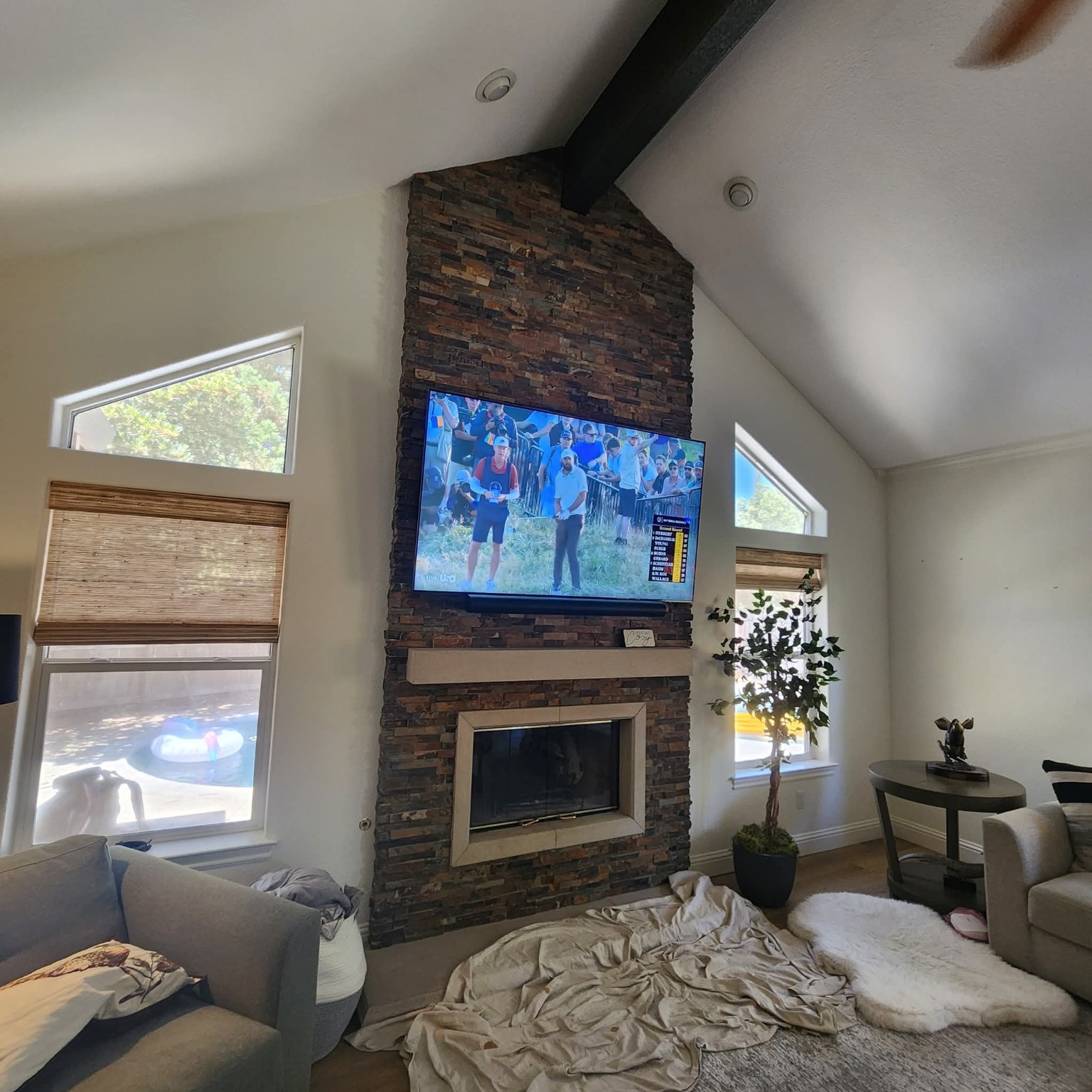 Landscape rock speaker installation